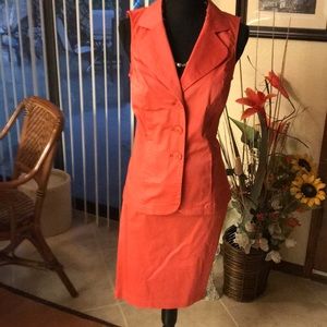 NWOT Monroe & Main Orange Sleeves 2-Pc Cotton Suit